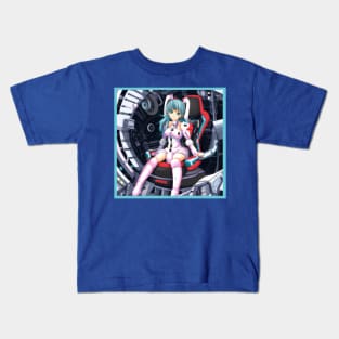Anime Girl in Macha Cockpit Kids T-Shirt